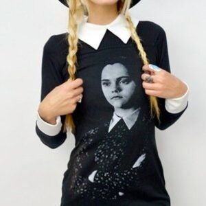 Eye Candy Wednesday Addams Long Sleeve Dress